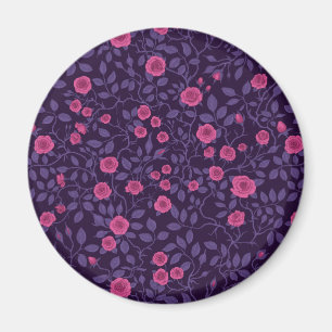Wilde rozen in roze en paarse kleuren magneet