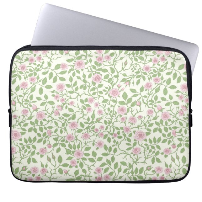 Wilde rozen laptop sleeve (Voorkant)