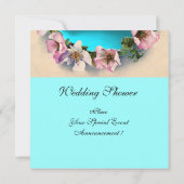 WILDE ROZEN MET AQUA BLUE, BLAUWGROEN RIBBON, MONO KAART (Achterkant)