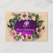 WILDE ROZEN MET PAARSE EDELSTEEN MONOGRAM VISITEKAARTJE (Achterkant)