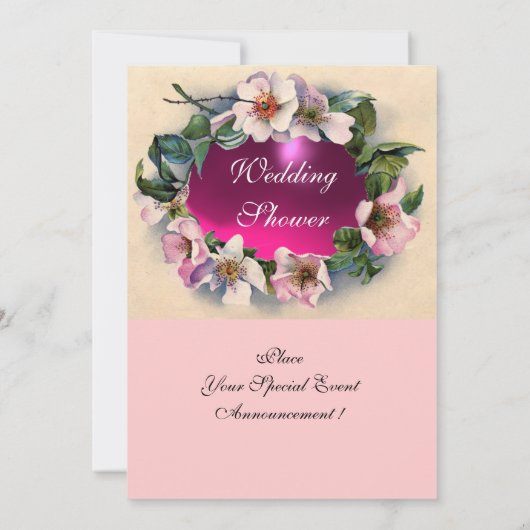 WILDE ROZEN MET ROZE LINTJE ,MONOGRAM KAART (Achterkant)