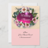 WILDE ROZEN MET ROZE LINTJE , MONOGRAMME KAART (Achterkant)