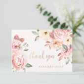 Wilde Rozen Persoonlijk Dank je wel Kaart (Staand voorkant)