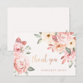 Wilde Rozen Persoonlijk Dank je wel Kaart (Voorkant / Achterkant)