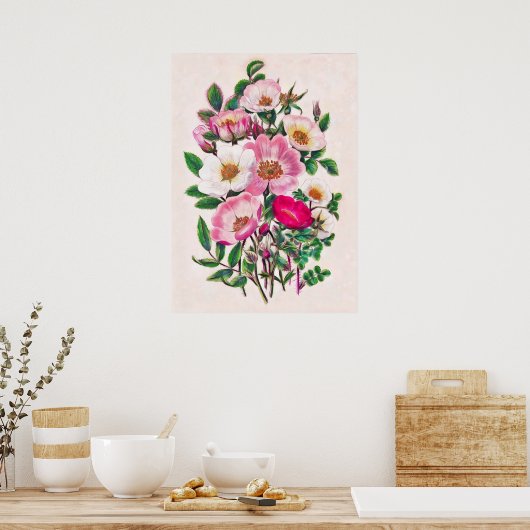 Wilde Rozen Poster (Keuken)
