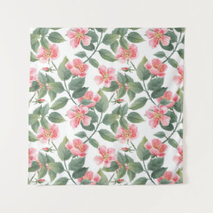 Wilde Rozen Waterverf Bloemen Naadloos Wandkleed