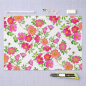 Wilde Rozenknop Roze Bloemige Tissuepapier (Craft)