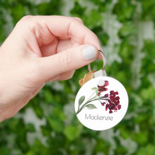 Wilde rustieke bloemen   Verbrande Oranje bloemenb Sleutelhanger