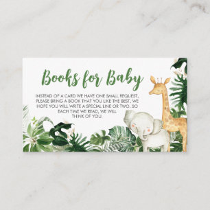 Wilde Safari Baby Shower Boeken voor Baby Informatiekaartje