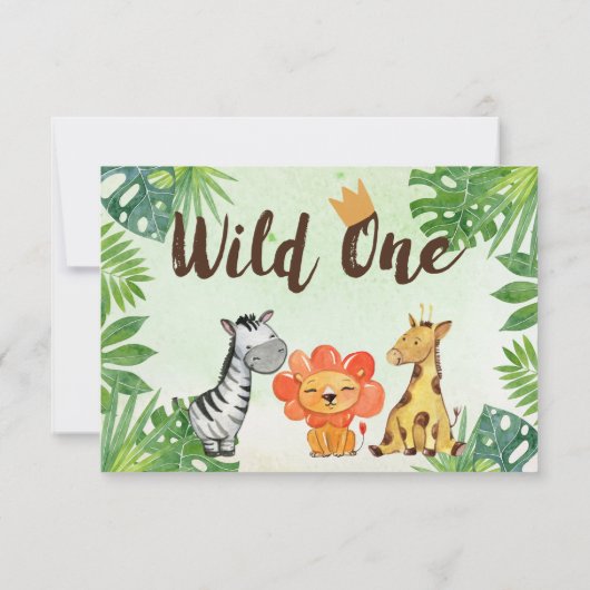 Wilde, Safari Dieren Bedankkaartjes Bedankkaart (Achterkant)