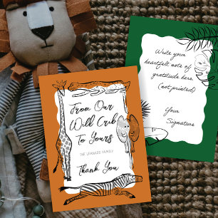 Wilde Safari Dieren Frame Terracotta Bedankkaart