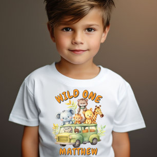 Wilde safari dieren jongens verjaardag t-shirt
