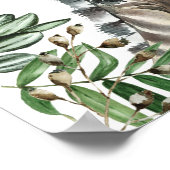 Wilde Safari Dieren Rustieke Groene Baby Welkom Poster (Hoek)