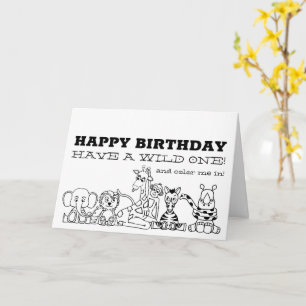 Wilde Safari Dieren, Verjaardag van de Kleuren van Kaart