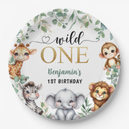 Wilde | Safari Oerwoud Dieren 1e Verjaardag Papieren Bordje