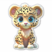 Wilde schattige jaguar sticker (Voorkant)