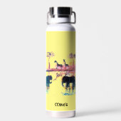 Wilde schilderijen Elephant, Giraffe op maat Waterfles (Achterkant)