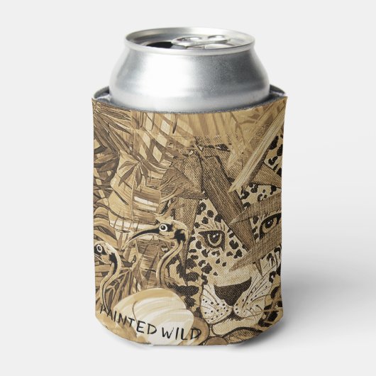 Wilde Sepia Luipaard Blikje Koeler (Blikje Voorkant)