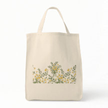 Wilde sleutelbloem en eucalyptus botanische tas