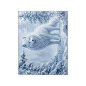 Wilde sneeuwwolf roofdier natuur winterkunst notitieblok (Gedraaid)