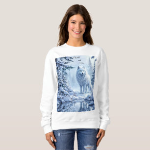 Wilde sneeuwwolf roofdier natuur winterkunst trui