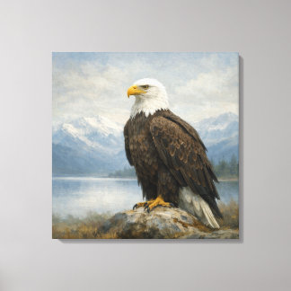 Wilde Steenarend op Meer Canvas Afdruk