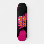 Wilde Stijlroze graffiti-schildpad Skateboard (Voorkant)