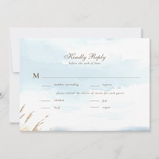 Wilde strand omheining oceaangestreepte bruiloftsm (Voorkant)