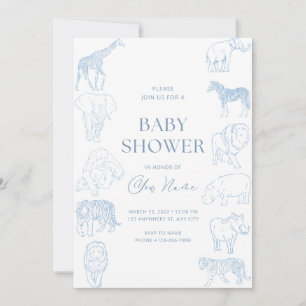 Wilde thema baby shower uitnodiging 