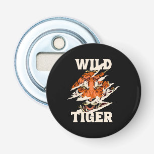 Wilde tijger button flesopener