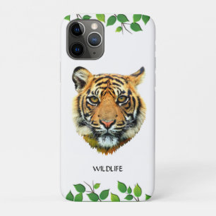 Wilde Tijger Gezicht op Wit iPhone 11 Pro Hoesje