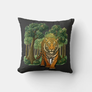 “Wilde tijger in het bos – Natuurlijk junglelicht” Kussen