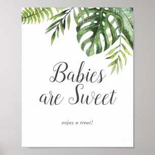 Wilde tropische baby's genieten van een Treat Sign Poster
