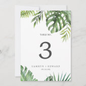 Wilde tropische palm 5x7"-tabelnummer kaart (Voorkant)