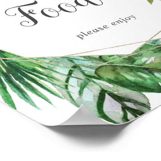 Wilde Tropische Palm Eettafel Bord Poster (Hoek)