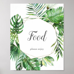 Wilde Tropische Palm Eettafel Bord Poster
