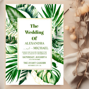 Wilde tropische palm Geometric Wedding Kaart