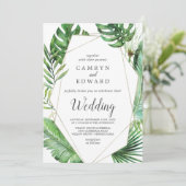 Wilde tropische palm Geometrische reisroute en bru Kaart (Staand voorkant)