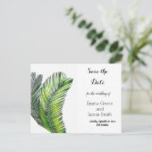 Wilde tropische palm laat Griekenland de datum ops Uitnodiging Briefkaart (Staand voorkant)