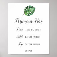 Wilde tropische palm Vrijgezellenfeest Mimosa Bar