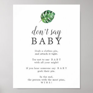 Wilde Tropische Palm Zeg Niet Baby Spel Bord Poster