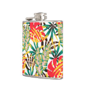 Wilde tropische palmbladeren heupfles (Links)