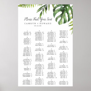 Wilde tropische palmpalmofkeigrafiek poster