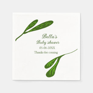 Wilde tropische strandbladeren baby shower voeg na servet