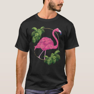 Wilde tropische vogel Exotisch Dierenvriend Roze v T-shirt
