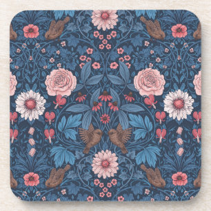 Wilde tuin in blauw bier onderzetter