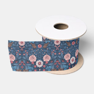 Wilde tuin in blauw lint