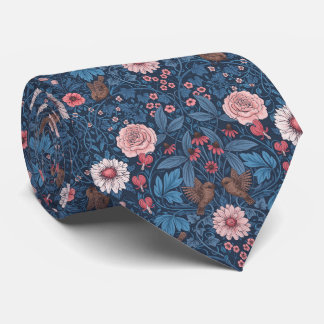 Wilde tuin in blauw stropdas