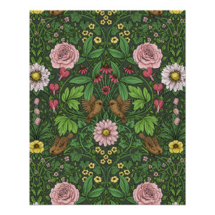 Wilde tuin in het groen perfect poster