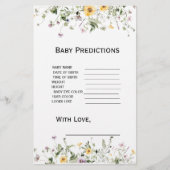 Wilde tuinbloei Baby shower Predica Game (Voorkant)